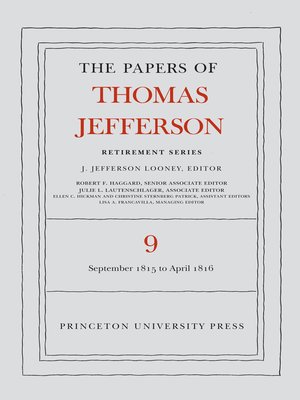 cover image of The Papers of Thomas Jefferson, Retirement Series, Volume 9